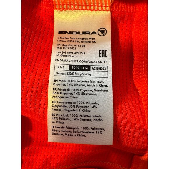 Endura FS260 Pro Jersey Women’s Size Large Cycling Short Sleeve Full Zip Pockets - Picture 9 of 11